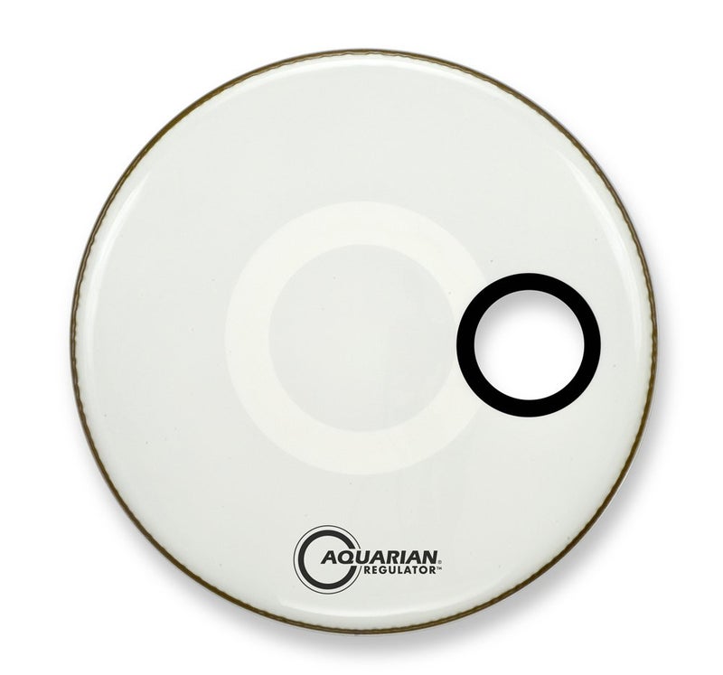Aquarian Drumheads RSM16WH Regulator White 16-inch Bass Drum Head, gloss white